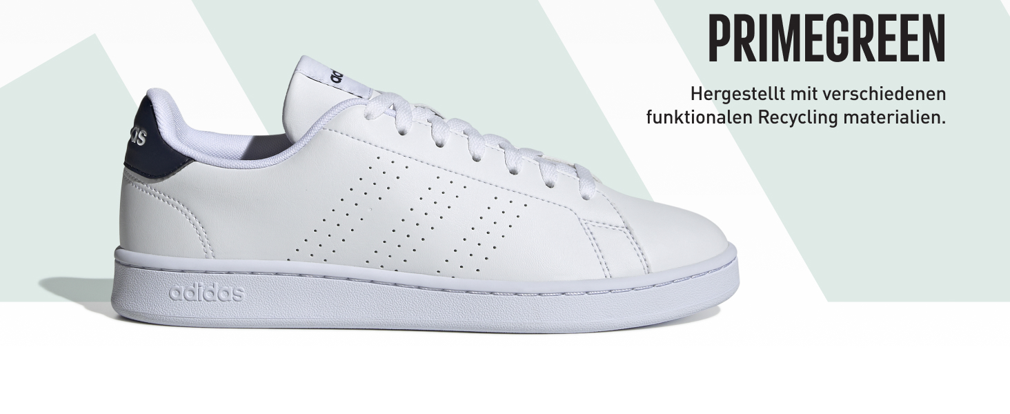 Кросівки adidas Advantage Base 2.0 унісекс, білі з зеленим (Cloud White/Collegiate Green), розмір 42 2/3 EU