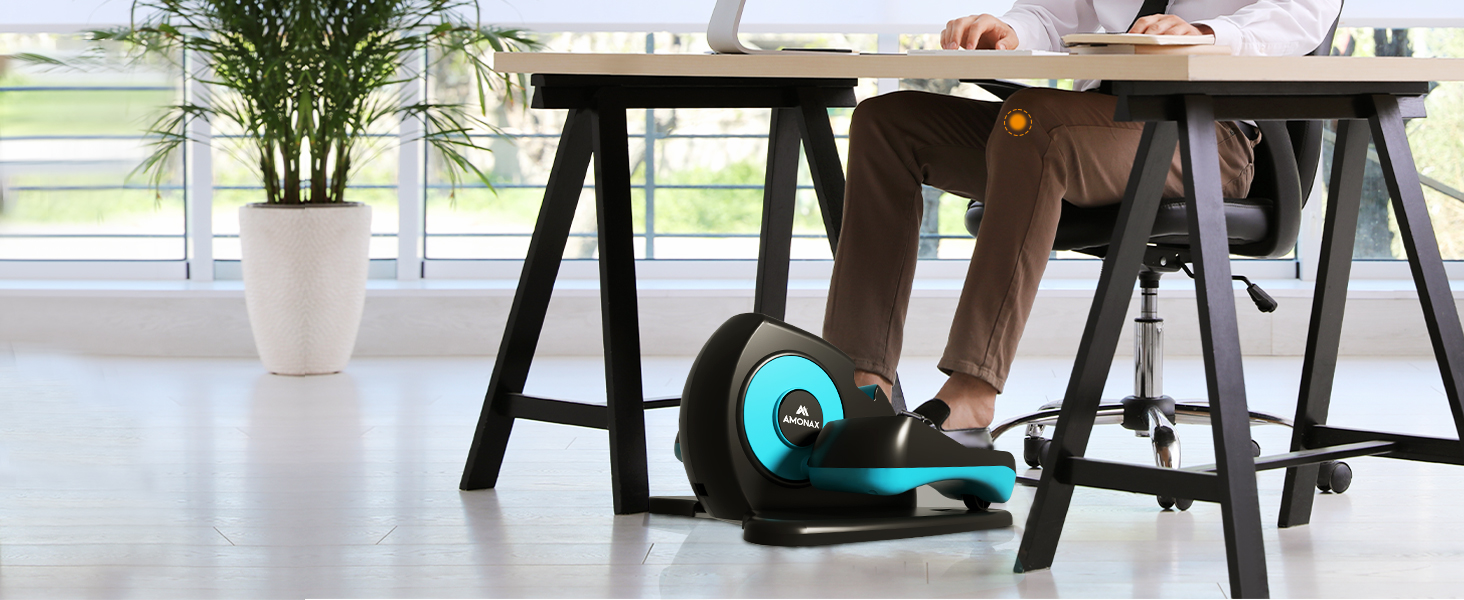 Електричний еліптичний тренажер Amonax, міні крос-тренажер для дому, сидячий велотренажер для людей похилого віку, кардіо тренажер під стіл, сидячий велотренажер з масажем ніг, універсальний розмір