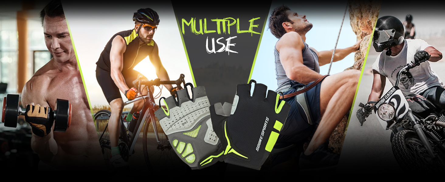 Велосипедні рукавички Souke Sports для чоловіків та жінок з гелевою підкладкою, дихаючі літні рукавички напівпальці для MTB, шосе, фітнесу, активного відпочинку, чорні, розмір S