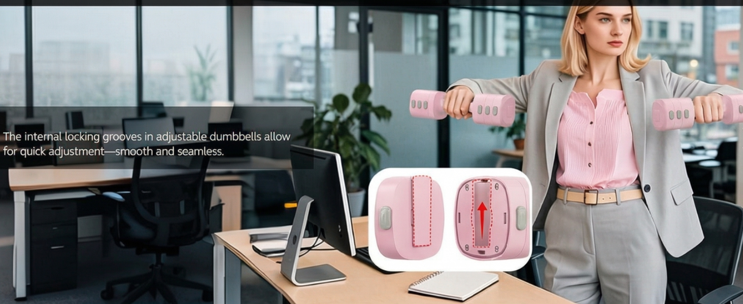Набір змінених гантелей для жінок, 1-5 кг, 2 шт. (короткі гантелі) 4-в-1 для дому та фітнесу, тренування вдома