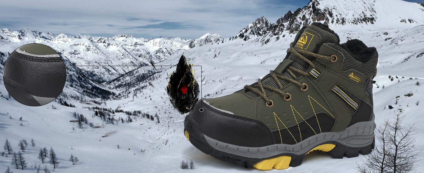 Зимові чоботи ASTERO для хлопчиків 31-38, снігоступи, дитячі черевики для походів з металевими шипами, утеплені, нековзні (A Grün, 31 EU)