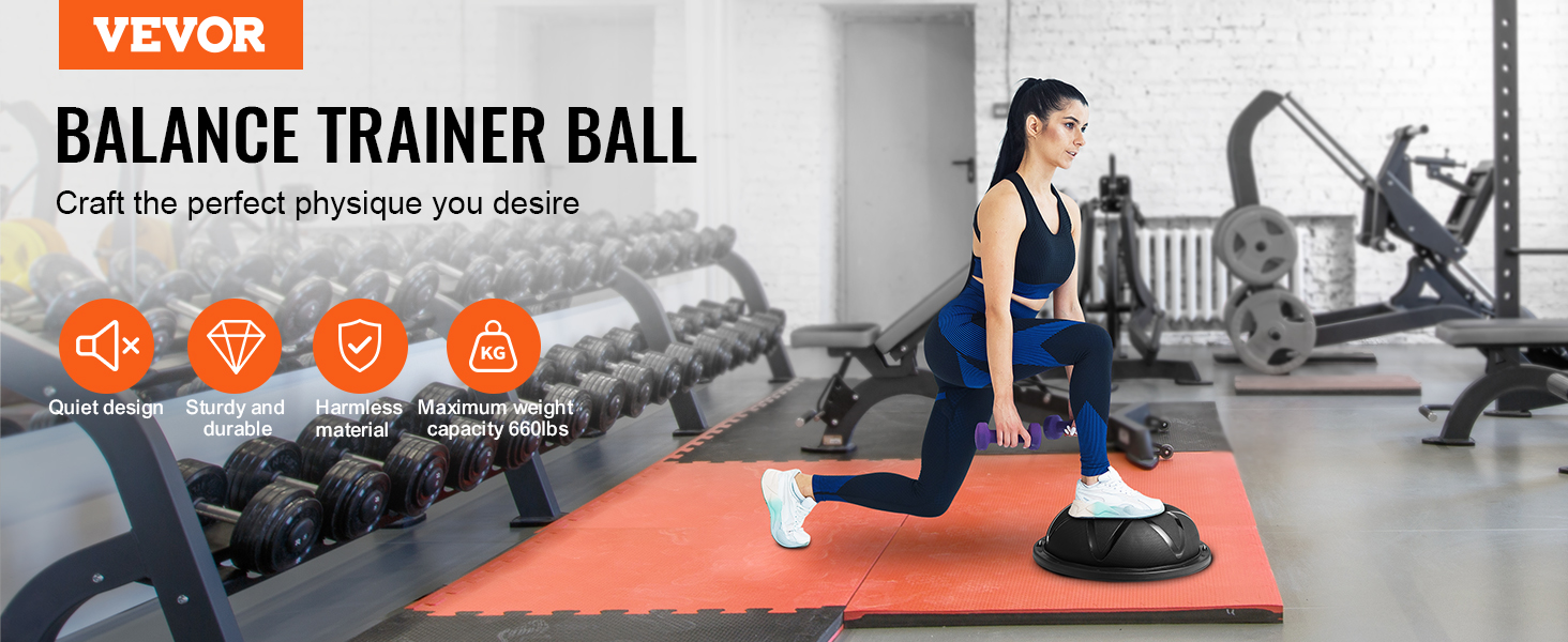 Фітбол VEVOR 58 см, 300 кг, з еластичними стрічками та насосом. Ідеально для йоги, фітнесу та тренувань вдома. Чорний.