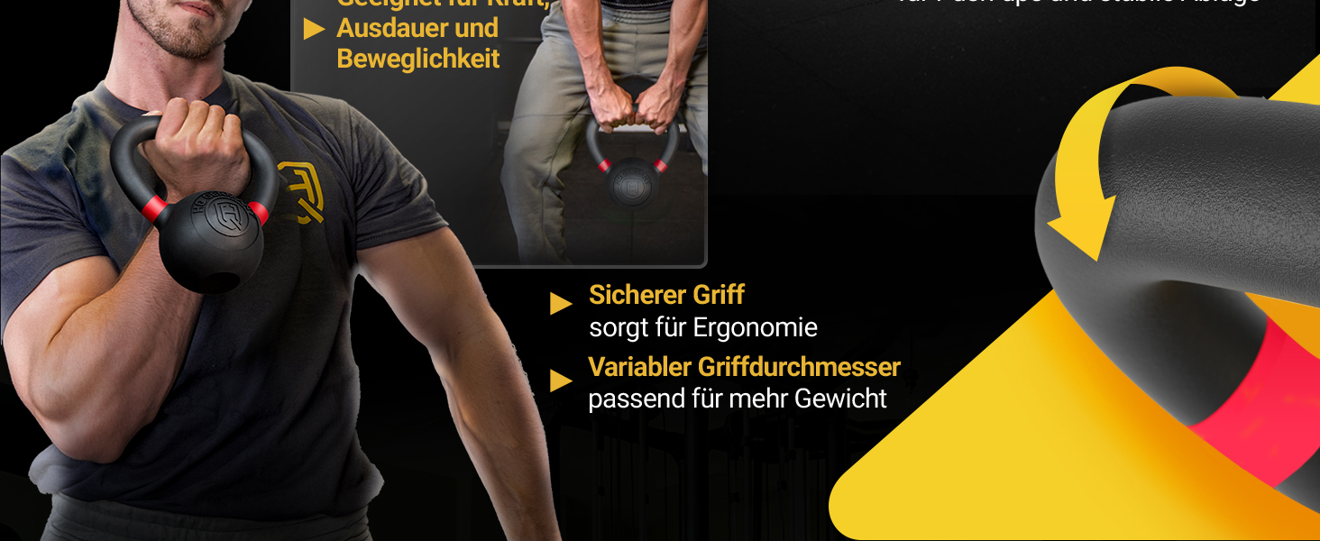 Кетлбел HQ Germany® з порошковим покриттям [2-32 кг/набори] - набір чавунних кетлбелів преміум-якості, ±2% допуск по вазі. Вага кульової гирі, набір гир, кетл-бел.