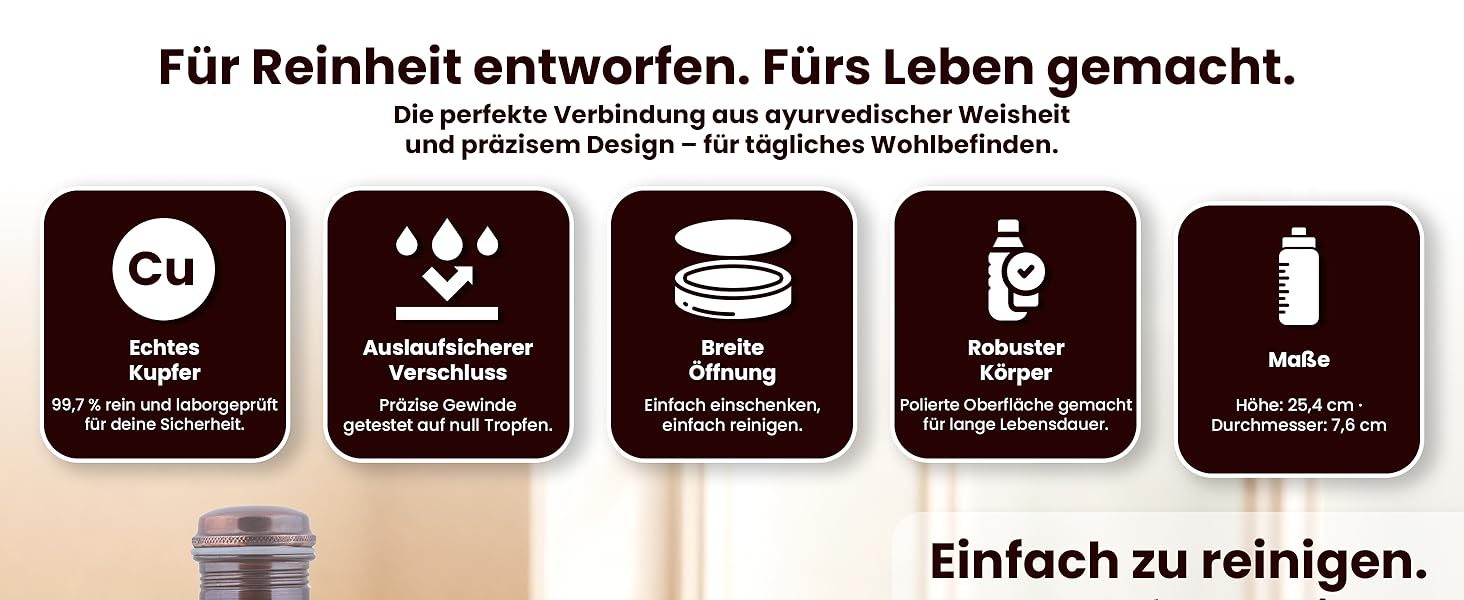 Куперна пляшка для води з кришкою та сумкою 1000 мл (2 шт.) - Аюрведа, для офісу та йоги