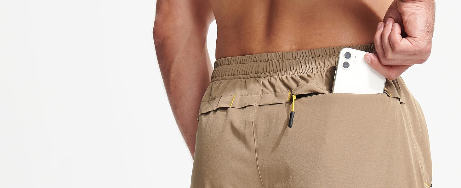 Шорти спортивні чоловічі MAGCOMSEN, дихаючі, легкі, для тренувань та прогулянок, з кишенями на блискавці (темно-синій, 36)