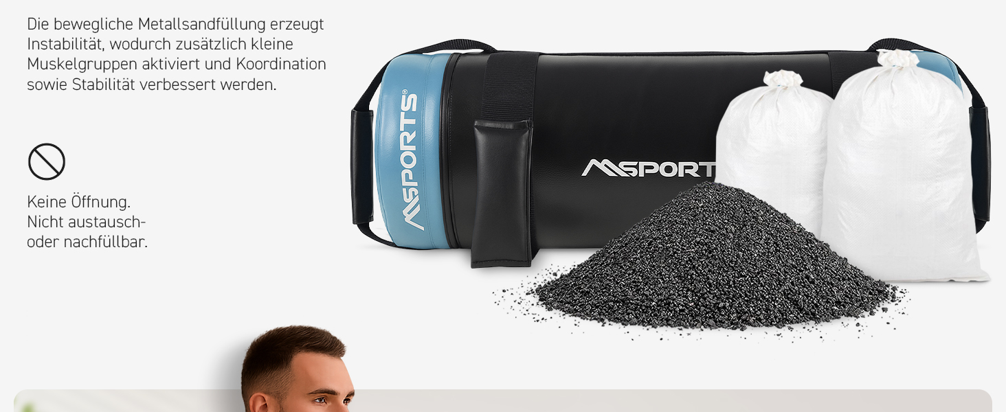 MSPORTS Power Bag Premium 5-30 кг: Фітнес-мішок для функціональних тренувань, вага 5-30 кг