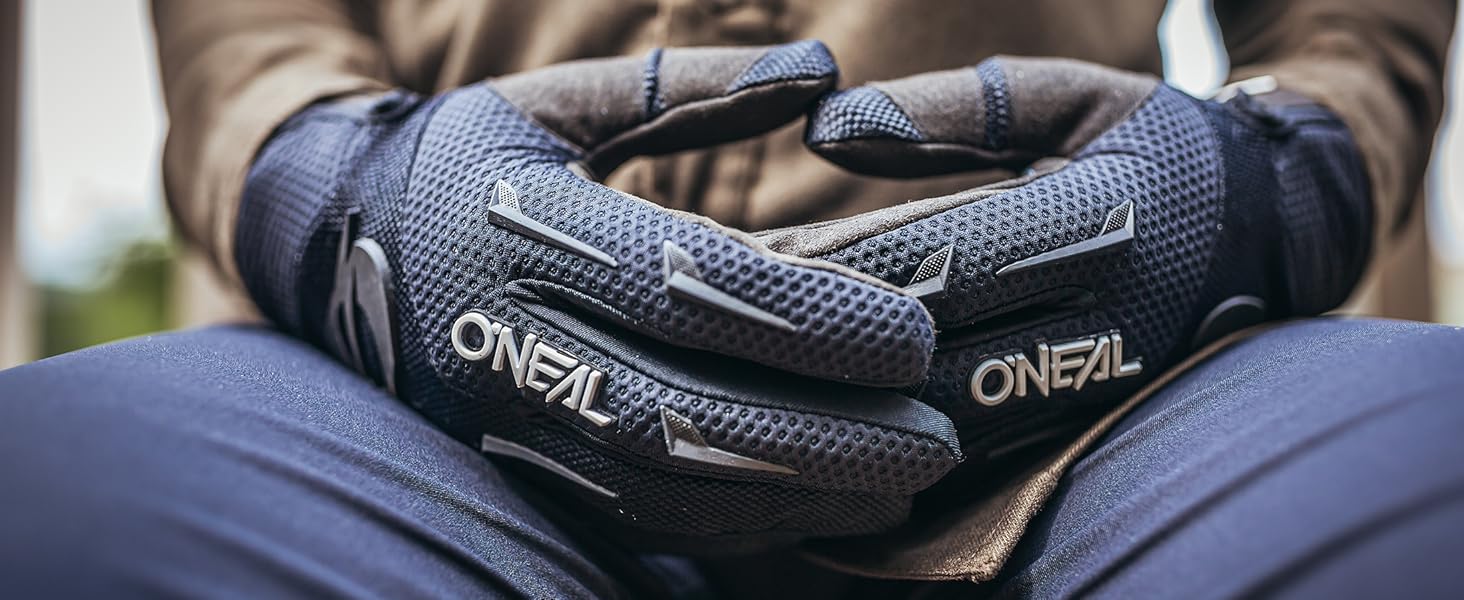 Рукавички O'NEAL для мотоцикла та велосипеда: MX, MTB, DH, FR, Downhill, Freeride. Міцні, гнучкі, дихаючі, блакитно-чорні