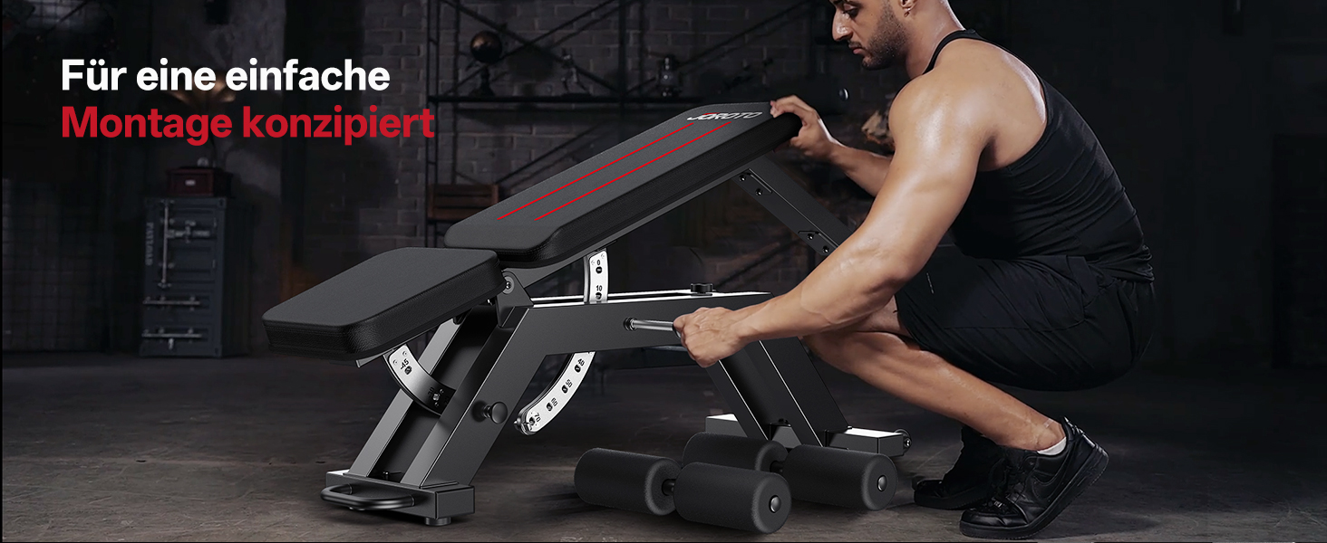 JOROTO MD70 Тренувальна лава з регулюванням, багатофункціональна лава для фітнесу, вантажопідйомність до 400 кг, 8 положень спинки та 5 положень сидіння, для комплексних тренувань