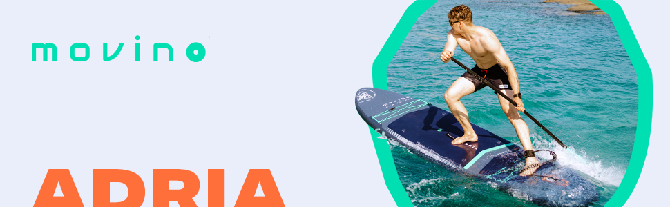 Надувний SUP Борд Movino Stand Up Paddle Board 350 см - 2в1 SUP/Каяк, до 165 кг, комплект з аксесуарами, Adria 11’6', зварний рейлінг, 15 PSI, Marineblau-Mint