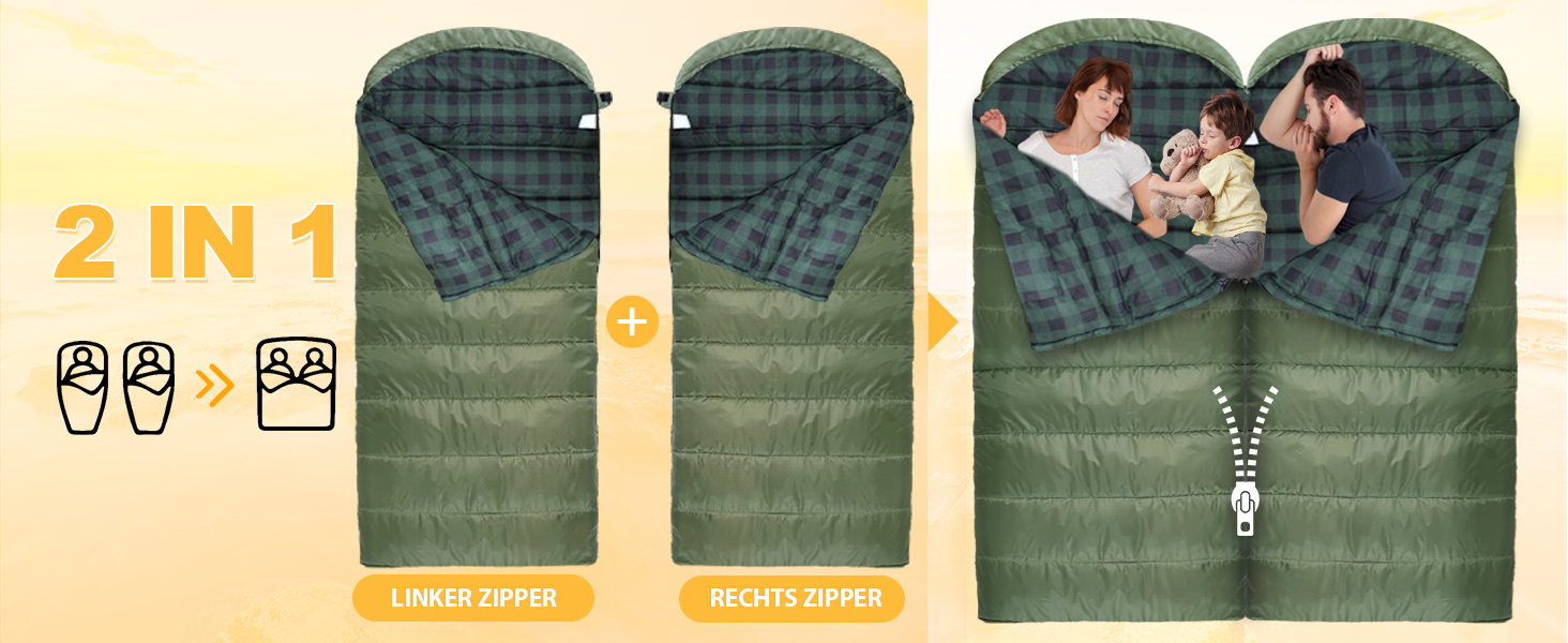 Спальний мішок XXL для дорослих, 3-4 сезони, фланель, кемпінг, зимовий, 230x90 см