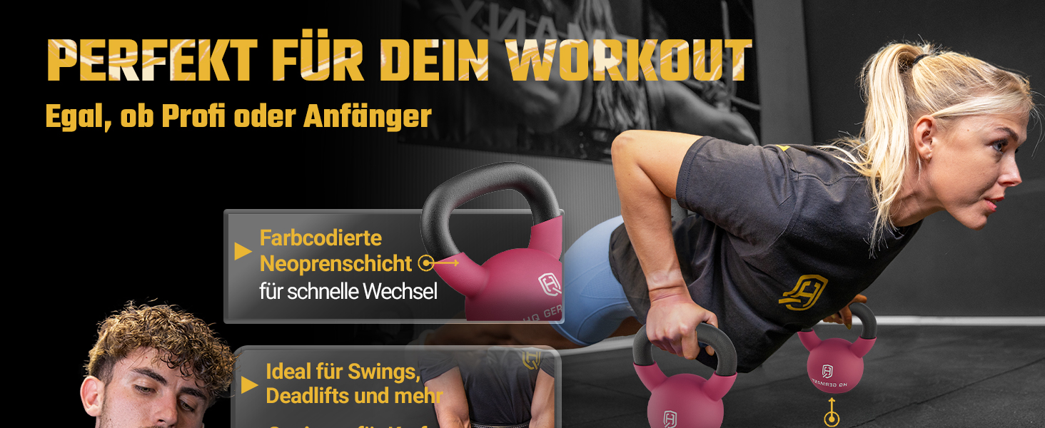 Гантель з неопрену HQ Germany® Vollguss 2-32 кг | Комплекти для початківців | Точність ваги ±2,0%