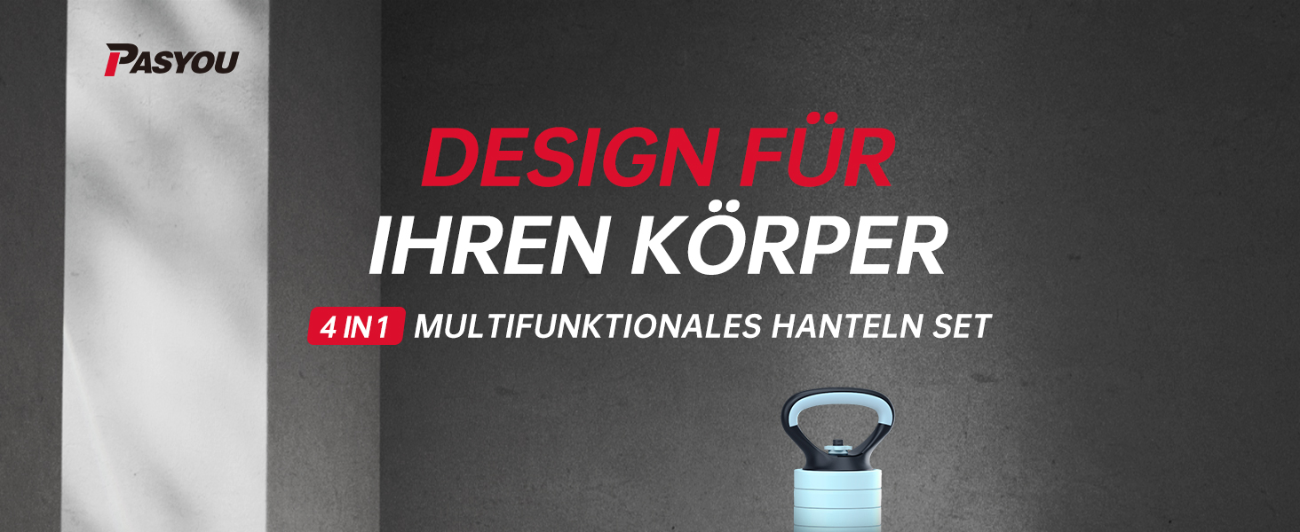 PASYOU Набір гантелей регульовані 20 кг 4 в 1: гантелі, гирі, гантелі з'єднувачем, короткі та довгі гантелі для домашніх тренувань, блакитний