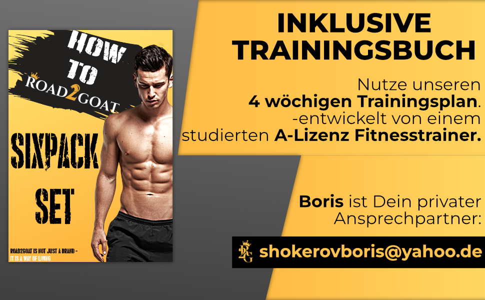 ROAD2GOAT® Тренажер для пресу - роликовий тренажер для дому, для чоловіків та жінок, чорний/золотий