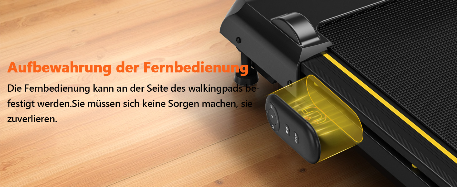 Walking Pad VANNECT - компактний біговий тренажер для дому з регулюванням нахилу, LED-дисплеєм та пультом керування. Максимальне навантаження 150 кг, потужність 2.75HP, жовтий. Без збирання.