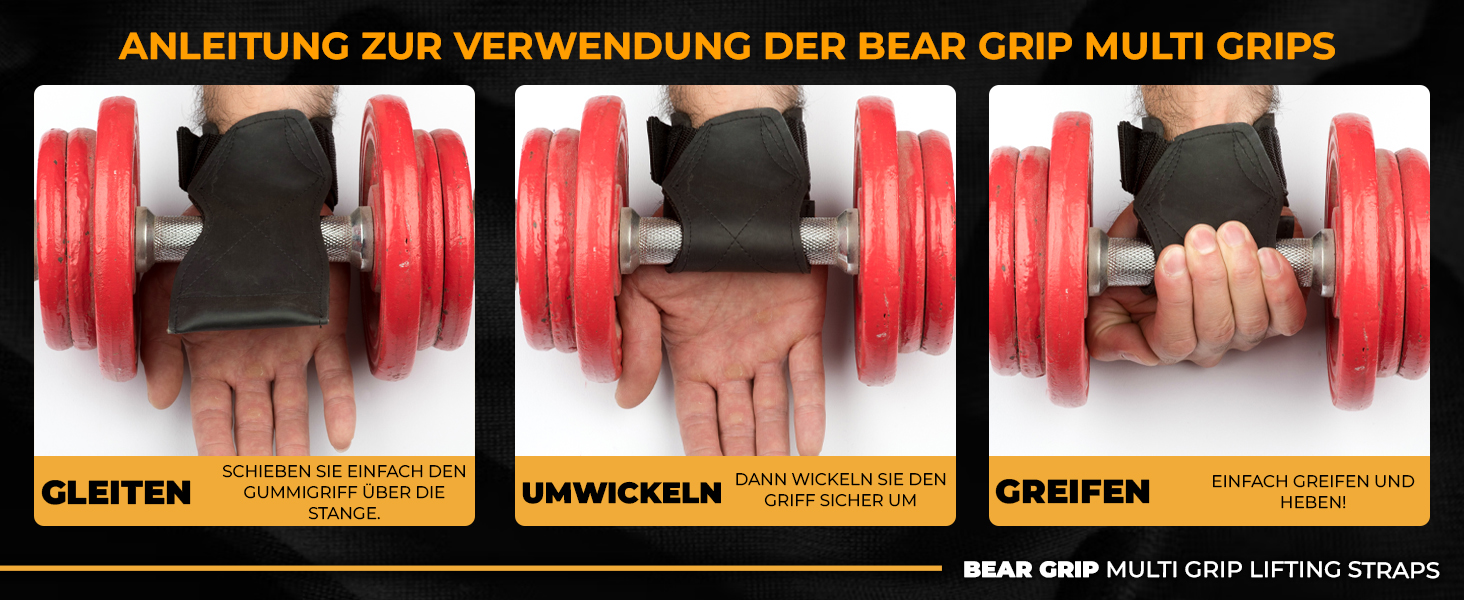 Ремінь/гачок BEAR GRIP Multi-Grip: міцні гірники, вантажні ремені та рукавички для важкої атлетики
