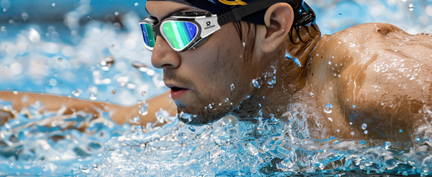 Окуляри для плавання, дорослі, поляризовані, для жінок та чоловіків, без протікання, широке поле зору, захист від УФ-випромінювання, антизапітніння, комфортні, золоті