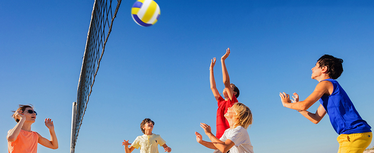 Волейбольний м'яч для пляжу та залу: тренувальний, розмір 5, з рюкзаком та насосом