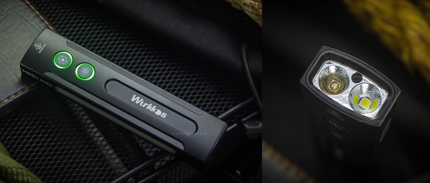 Ліхтарик Wurkkos HD01 Pro LED: Білий, UV (365nm), Зелений, RGB, 1200 люмен, Акумуляторний, Помаранчевий, для Походу