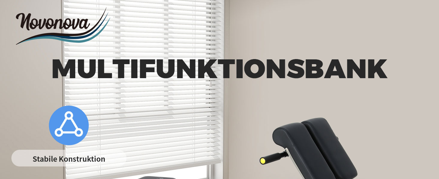 Тренажер для дому Hantelbank 5514: регульована розкладана лава з бегунком для ніг та подушкою для пречера