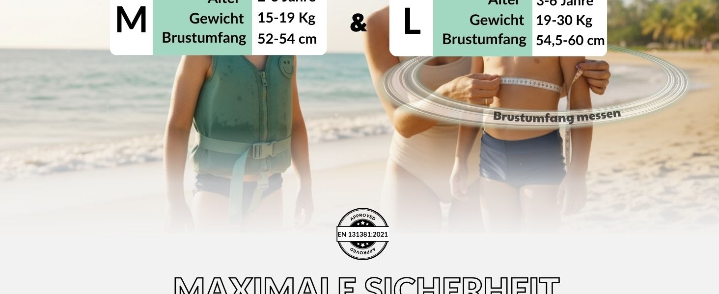 Дитячий жилет для плавання NOARD | Безпечний жилет для навчання плаванню | 15-30 кг, 2-6 років | Сертифікований EN 13138-1:2021