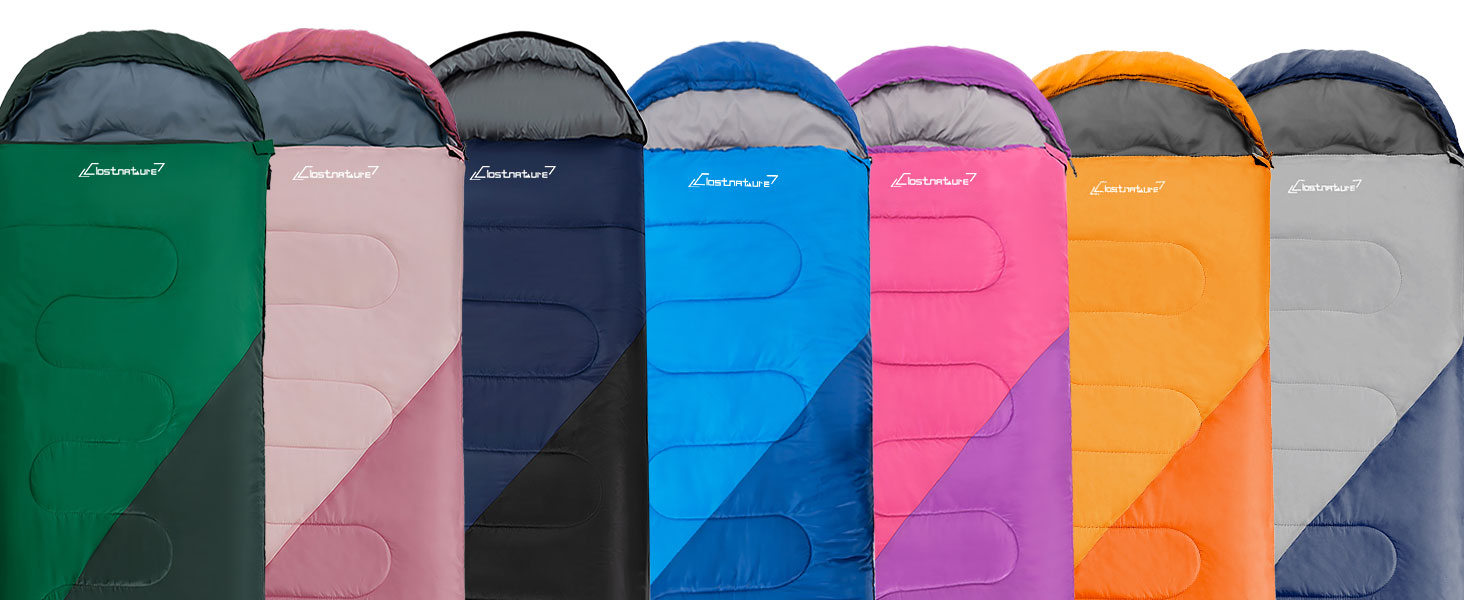 Спальний мішок Clostnature Легкий для кемпінгу – Outdoor, для дорослих, жінок, чоловіків, 1.3 KG, фіолетовий, з блискавкою зліва