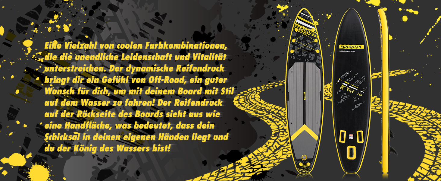 Надувний SUP Борд FunWater 10'6'–11'6' – комплект з аксесуарами для всіх рівнів підготовки