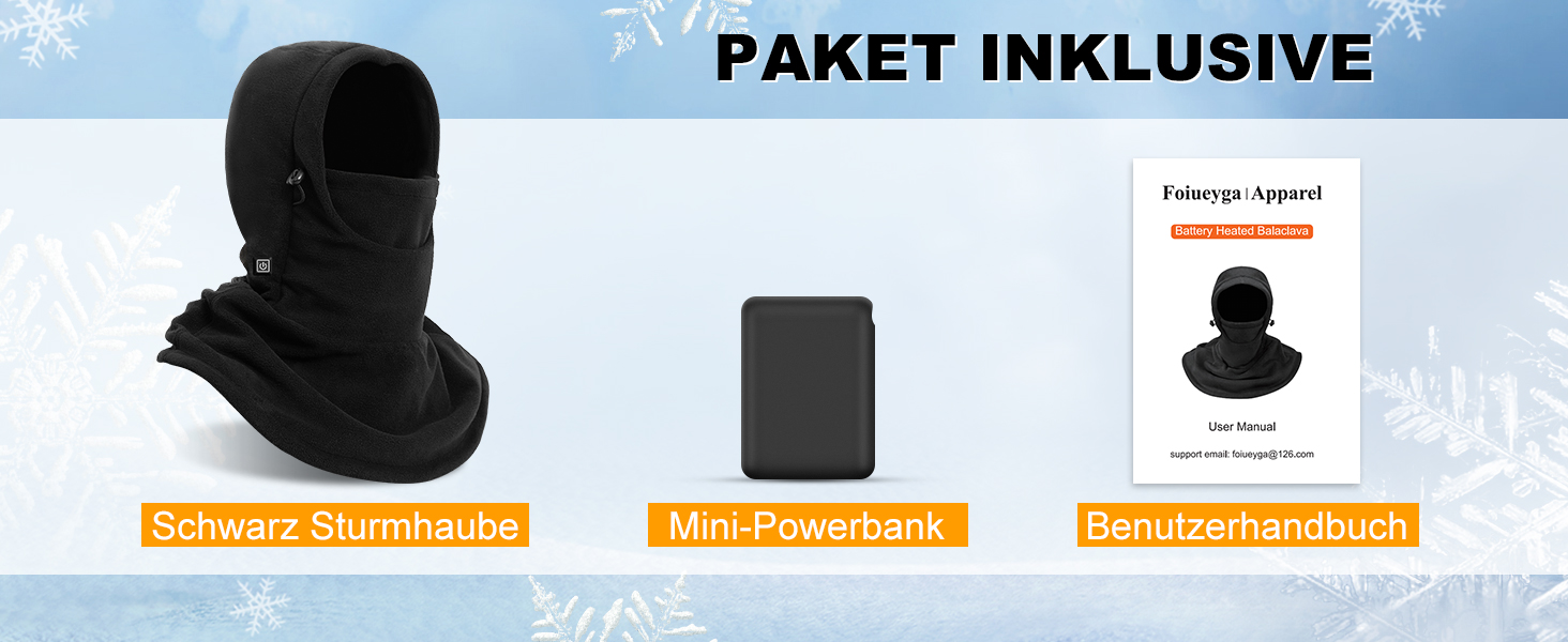 Балаклава з підігрівом Power Bank, зимова маска для мотоцикла