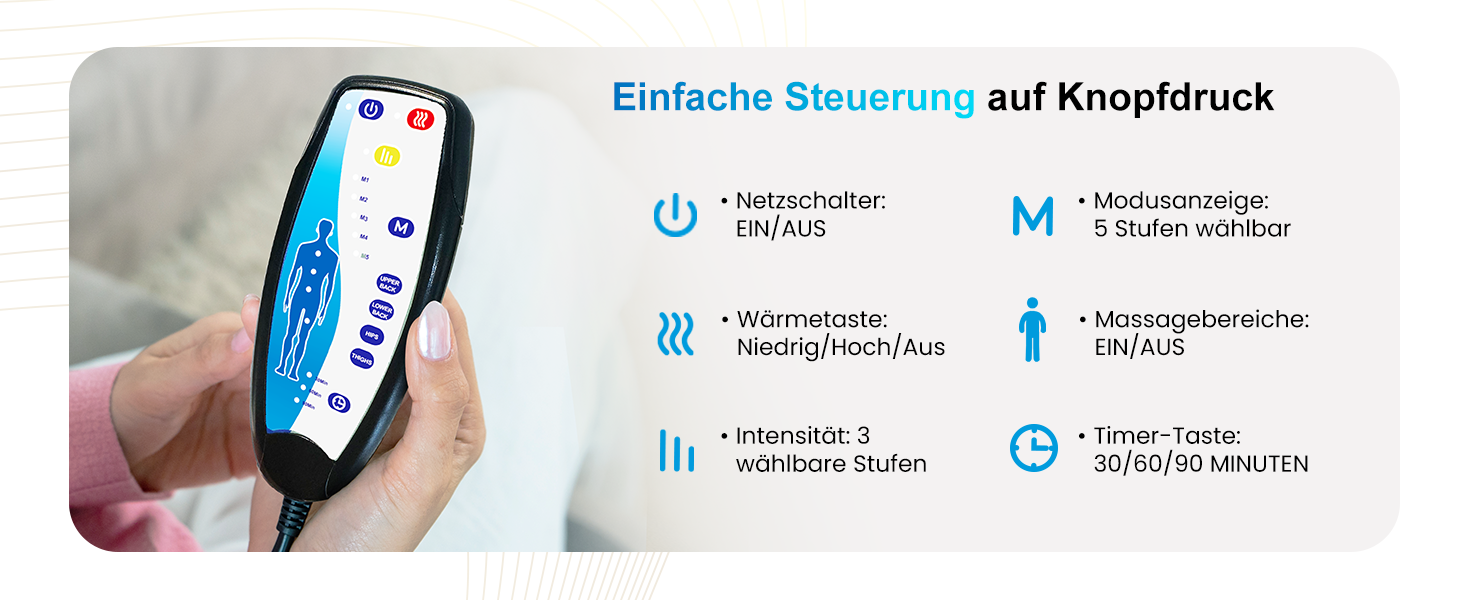 Масажний килимок Comfier з підігрівом та регульованою поперековою підтримкою, вібруючий масажний сидіння, масажер спини для зняття втоми спини, подарунок для жінок, чорно-сірий