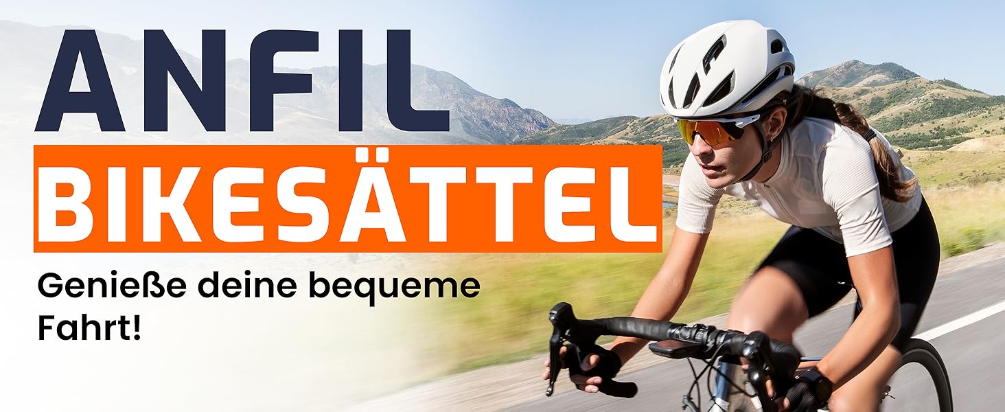 ANFIL® Велосипедне сідло - Максимальний комфорт - Ергономічне сідло з Memory Foam 3.0 для жінок та чоловіків - Зручне та м'яке - з оптимізованим розподілом тиску для тривалих поїздок