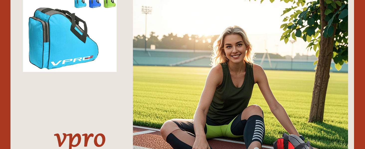 Сумка для ковзанів VPRO: для ковзанярства на льоду та роликів, з ремінцем та блискавкою, для дітей та дорослих