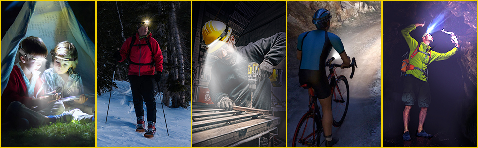 UNBON LED налобний ліхтар з акумулятором, перезаряджається через USB-C, надзвичайно яскравий, 5 режимів освітлення, датчик руху, водонепроникність IPX4, легкий, для піших прогулянок, бігу, риболовлі, 1 шт.