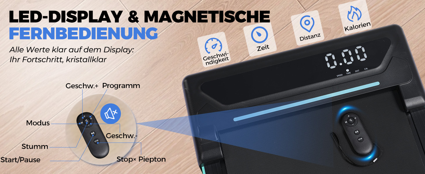 GTPLAYER Ходунка для ходьби, біговий доріжки для дому, складана з LED-дисплеєм та пультом, регульовані підлокітники, двигун 2.5 PS, фітнес, тренування, домашній фітнес, зелений