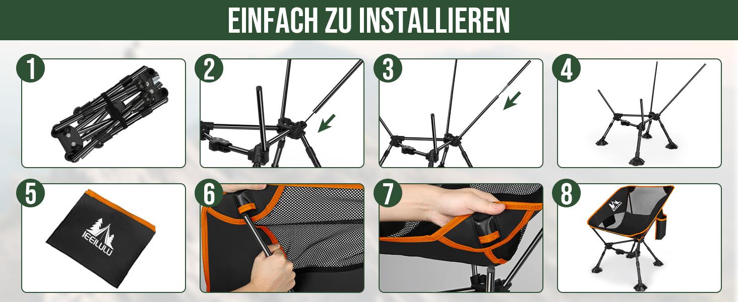 Складний туристичний стілець JONRRYIN для кемпінгу та відпочинку на природі: легкий, з кишенями та сіткою на спинці