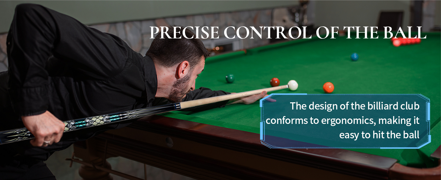 Kmise Professional Pool Queue Stick: професійний кий для більярду з канадського клена з низькою деформацією та телескопічним подовженням з вуглецевого волокна, комплект з шкіряною сумкою та аксесуарами для більярду, 538 г (зелений)
