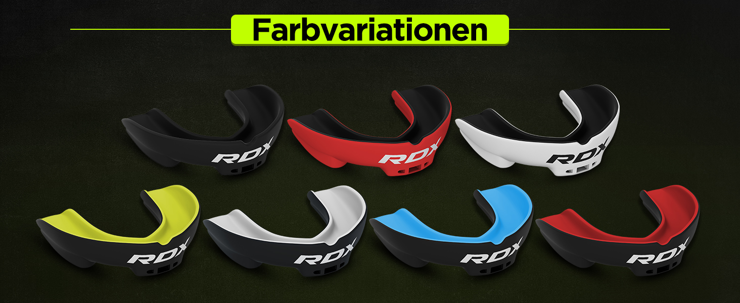 Капа для захисту зубів RDX для бойових видів спорту, MMA, кікбоксингу, хокею, футболу, м'яку рукавичку, регбі. Зручна коробка для зберігання. Для дорослих (від 12 років). Чорний колір.