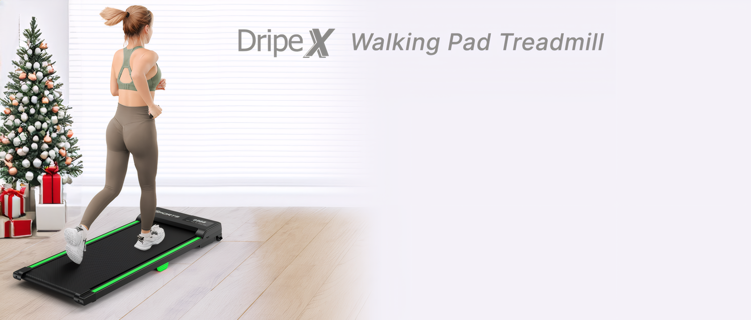 Біговий доріжка Dripex Klappbar для дому, 1-12 км/год, двигун 2.5 PS, Ultra Slim Walking Pad, зелений, 147T x 71B x 14,5H см