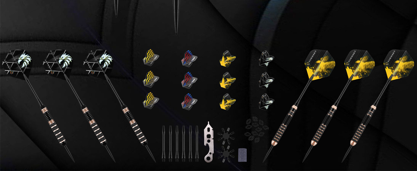 Дарти Turnart Metallspitze Set - Професійний набір дротиків 6 шт (22/24 г) з латунними корпусами та сталевими наконечниками