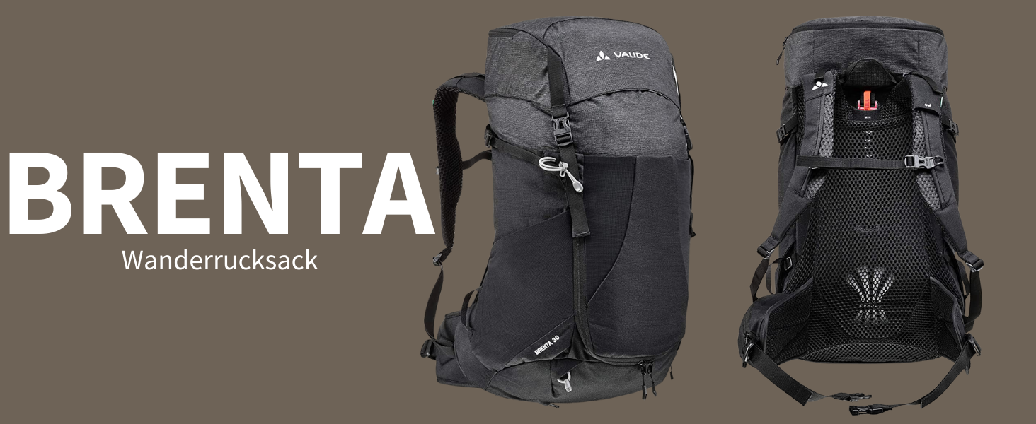 Туристичний рюкзак VAUDE Brenta 30 л, водовідштовхувальний, з дощовиком, універсальний для чоловіків і жінок, комфортний трекінговий рюкзак з практичними відділеннями