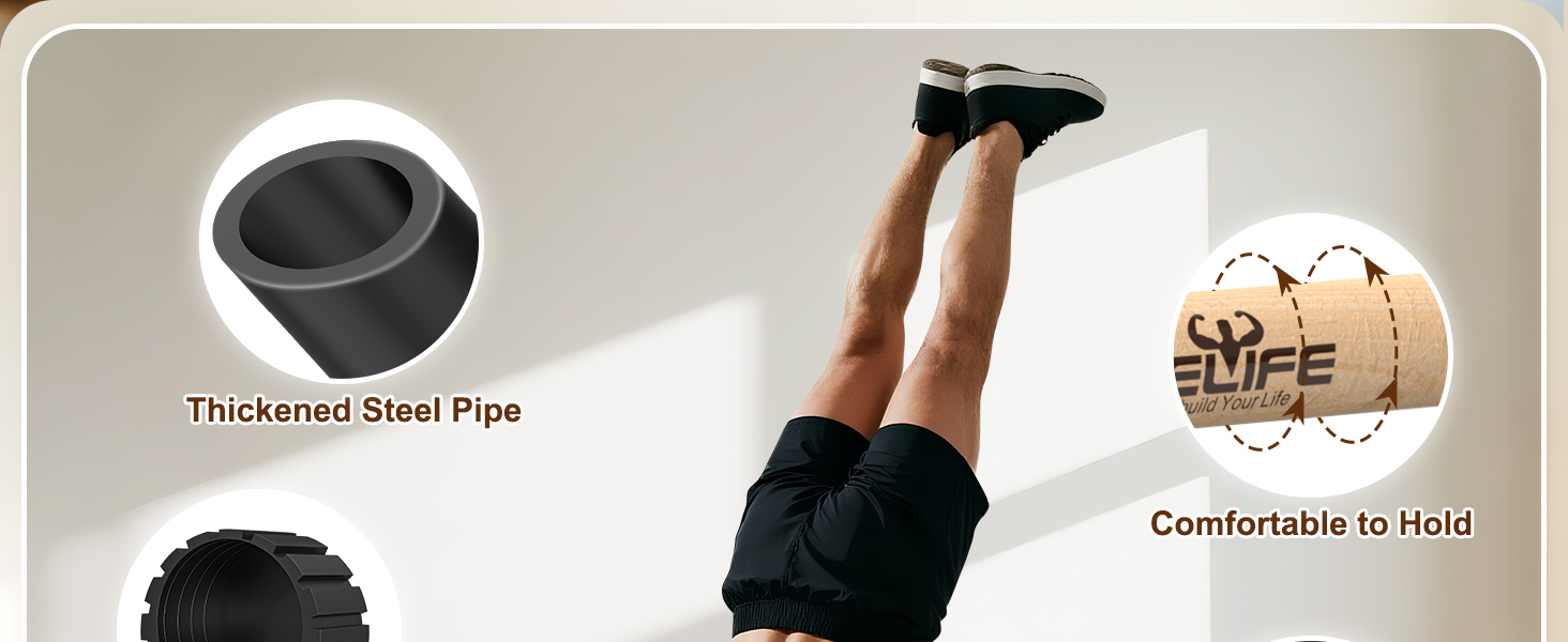 Стойка для віджимань та підтягувань RELIFE Calisthenics Black-3. Регульована висота, для занять вдома та в залі.