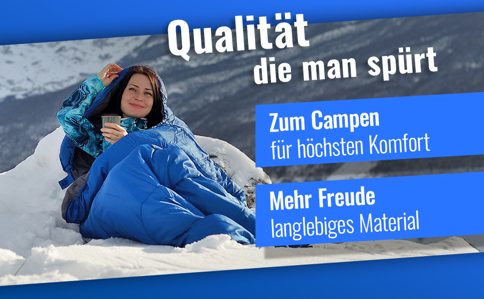 Сплячий мішок Gipfelsport Ultraleicht 4 сезони [-20°C до 15°C] - ультралегкий, для кемпінгу, трекінгу та подорожей, блакитний