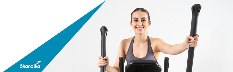 Еліптичний тренажер Skandika Crosstrainer P23 Carbon: 23 програми, 16 рівнів, компактний, тихий, сумісний з Kinomap, до 135 кг