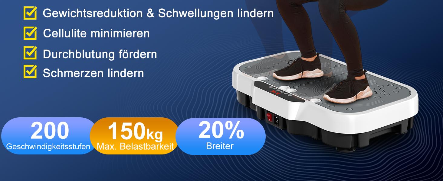 Віброплатформа для дому 2025: тренажер для схуднення та м'язового тонусу, 200 рівнів інтенсивності, 58 см, до 150 кг