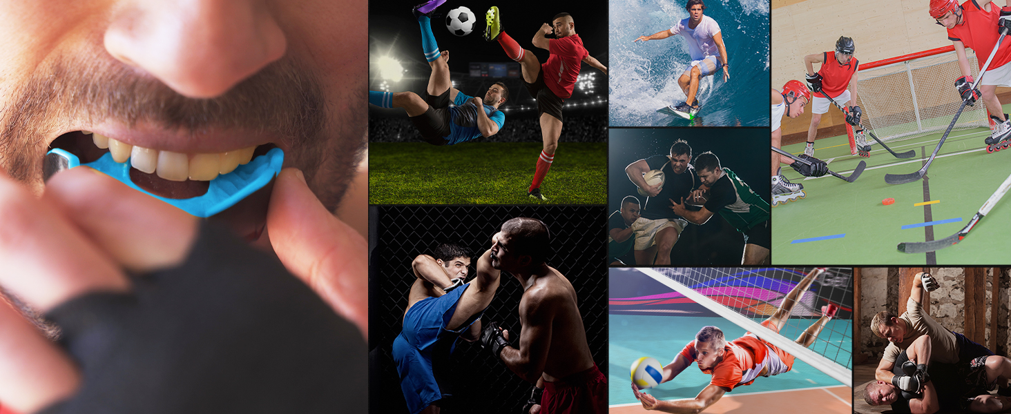 Капа для захисту зубів RDX для бойових видів спорту, MMA, кікбоксингу, хокею, футболу, м'яку рукавичку, регбі. Зручна коробка для зберігання. Для дорослих (від 12 років). Чорний колір.