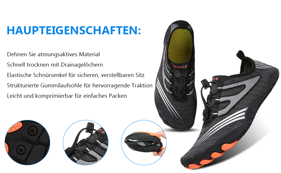 Чоловічі та жіночі аквашузи Barfußschuhe, швидковисихаючі, дихаючі, неслизькі, зелені (36 EU, 429 Weiß)