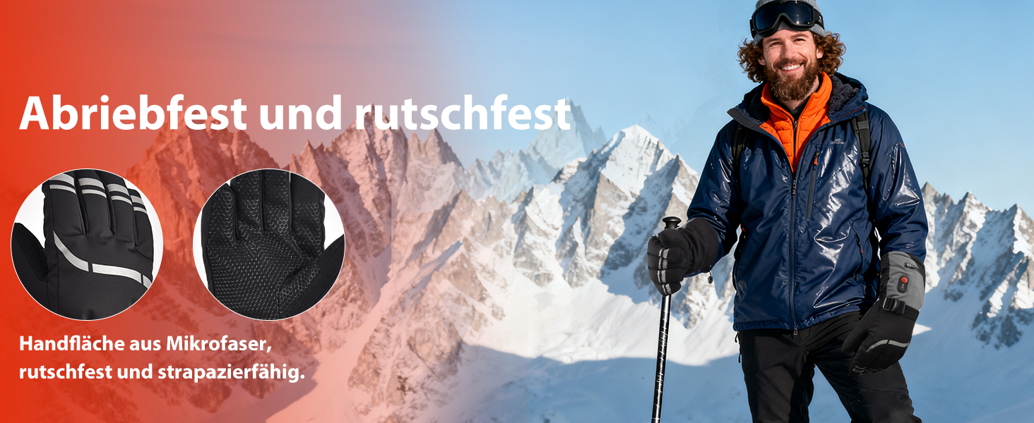 Гріючі рукавички з акумулятором 7.4V 6400mAh USB, 3 режими нагріву, водонепроникні рукавички з нагрівом для зимових видів спорту, катання на лижах, мотоциклі, велосипеді, піших прогулянок