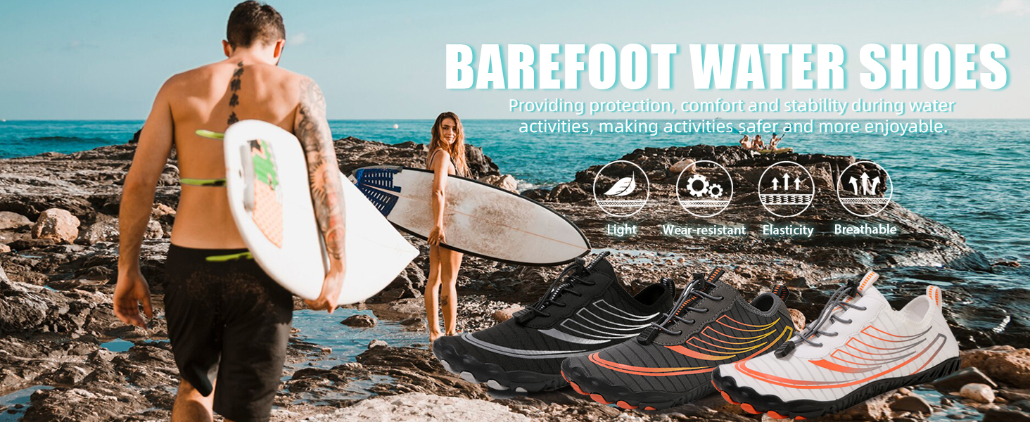 Чоботи для плавання та серфінгу для чоловіків та жінок, дихаючі, швидковисихаючі, антиковзаючі, розмір 36-47, колір чорний