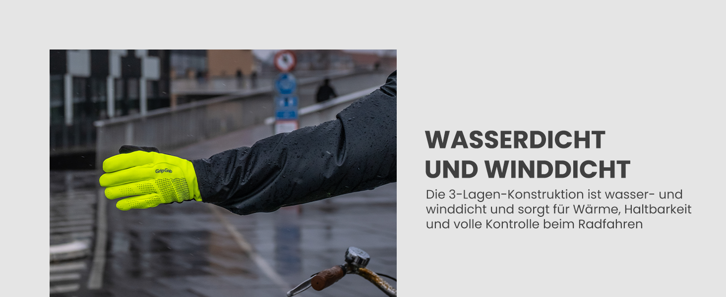 Велосипедні рукавички GripGrab Ride: водонепроникні, теплі, вітронепроникні, зимові, жовті, Hi-Vis, Classic, розмір M