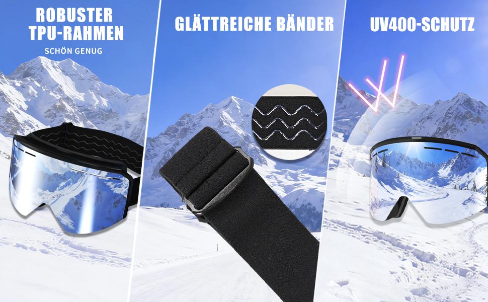 Скі-маска для чоловіків та жінок YH359, сноуборд маска для носіїв окулярів, OTG, антизапітніння, захист від УФ, антиковзаюча стрічка, повне REVO покриття, чорний/REVO червоний - VLT 16%