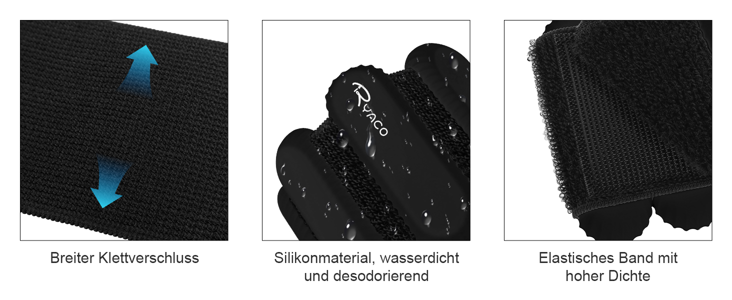 Набір обтяжників для зап'ястя та кісточок RYACO, 2 шт (2x0,5KG), регульовані манжети, для рук, ніг, ходьби, бігу, йоги, пілатесу, аеробіки (чорний)