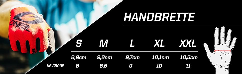 Рукавички O'NEAL для мотоцикла та велосипеда: MX, MTB, DH, FR, Downhill, Freeride, чорний/неонові жовті